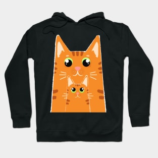 Ginger Family Daddy Cat and baby cat Hoodie